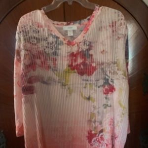 CJ Banks Floral Long Shirt